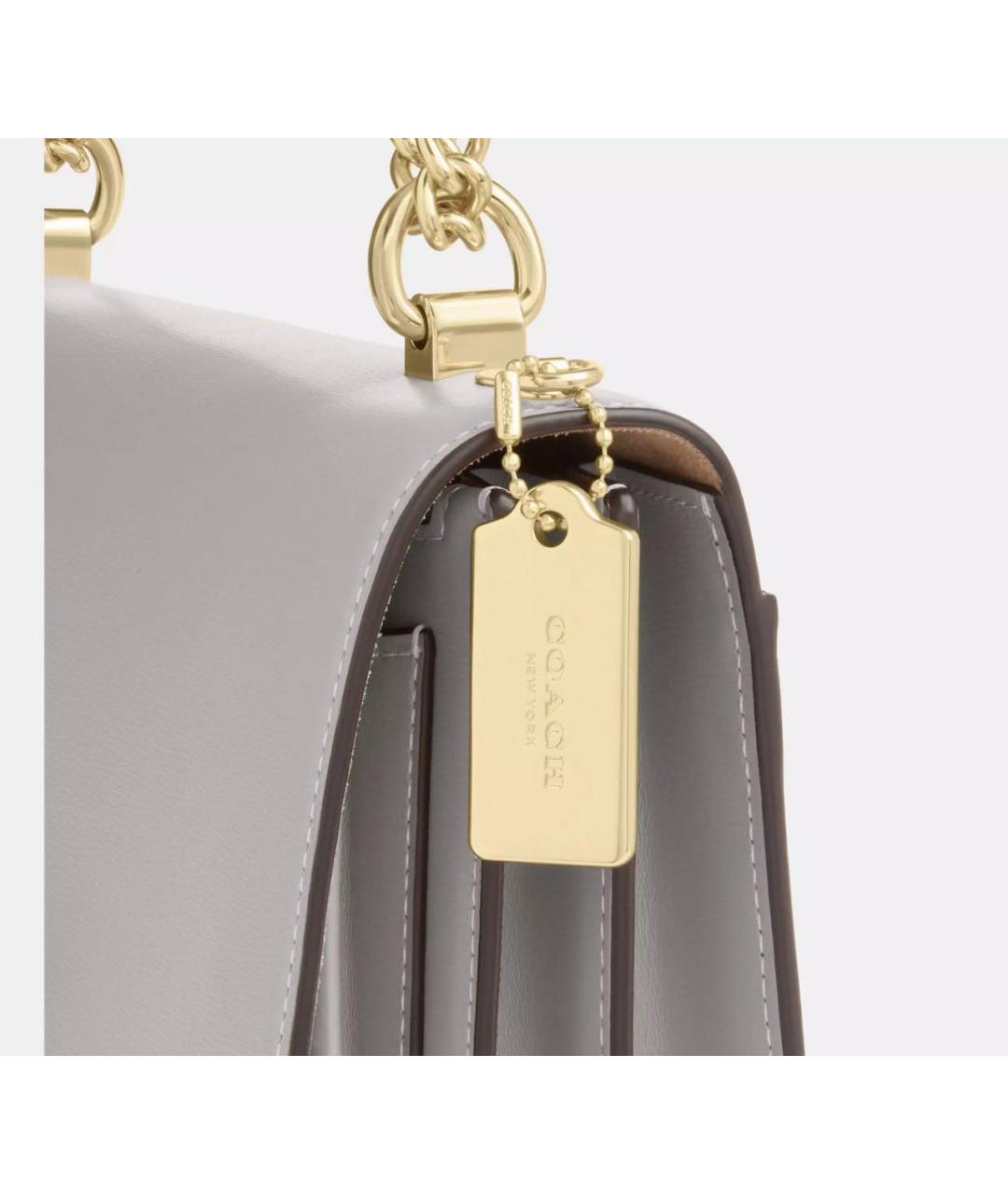 COACH Серая кожаная сумка через плечо, фото 5