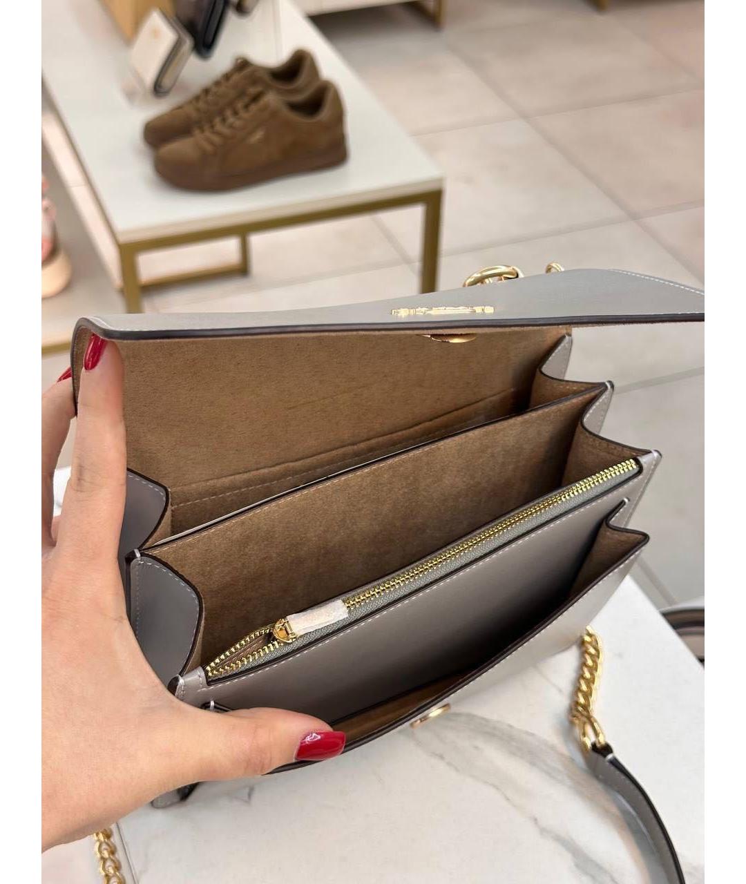 COACH Серая кожаная сумка через плечо, фото 7