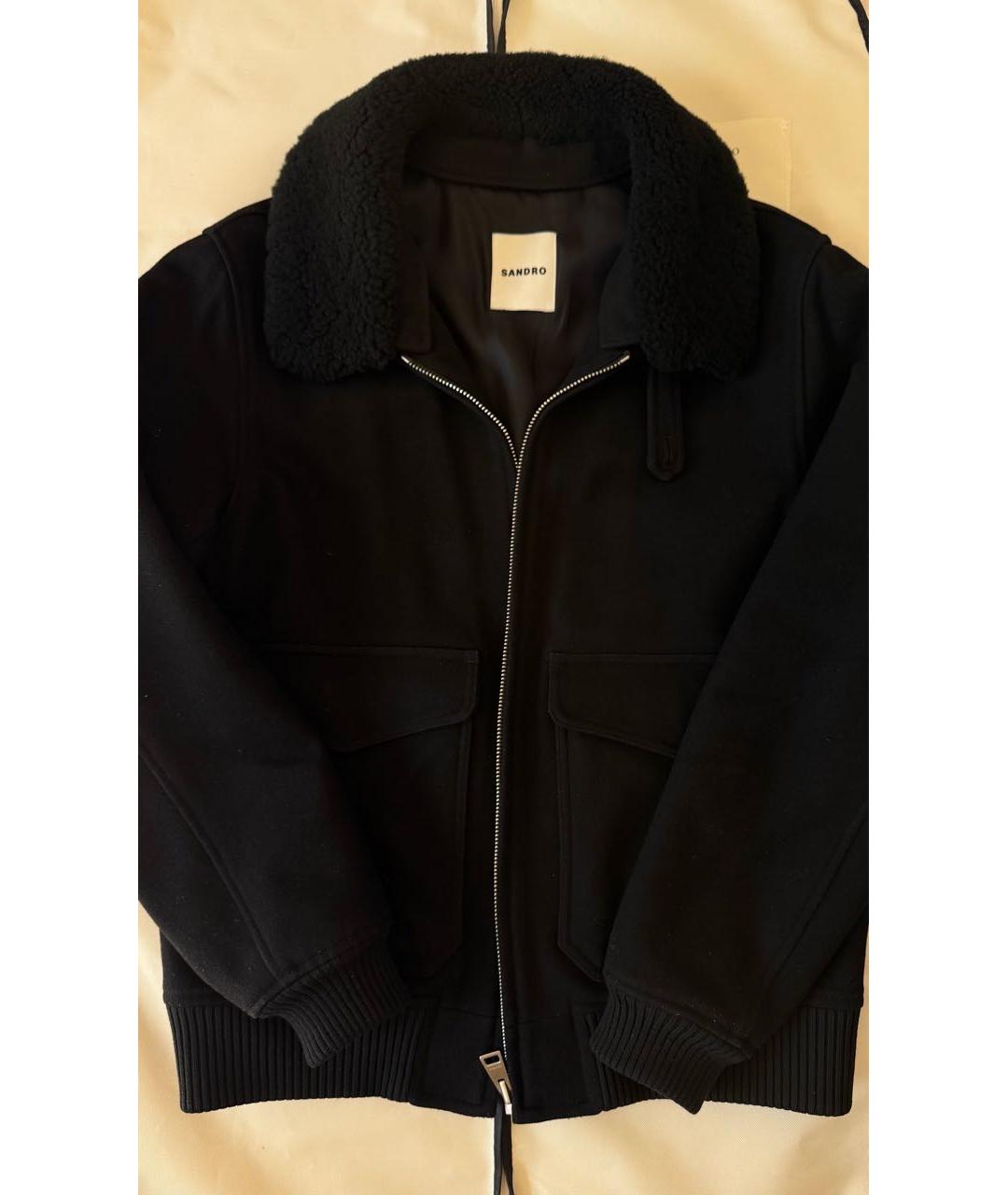 SANDRO Черная кашемировая куртка, фото 3
