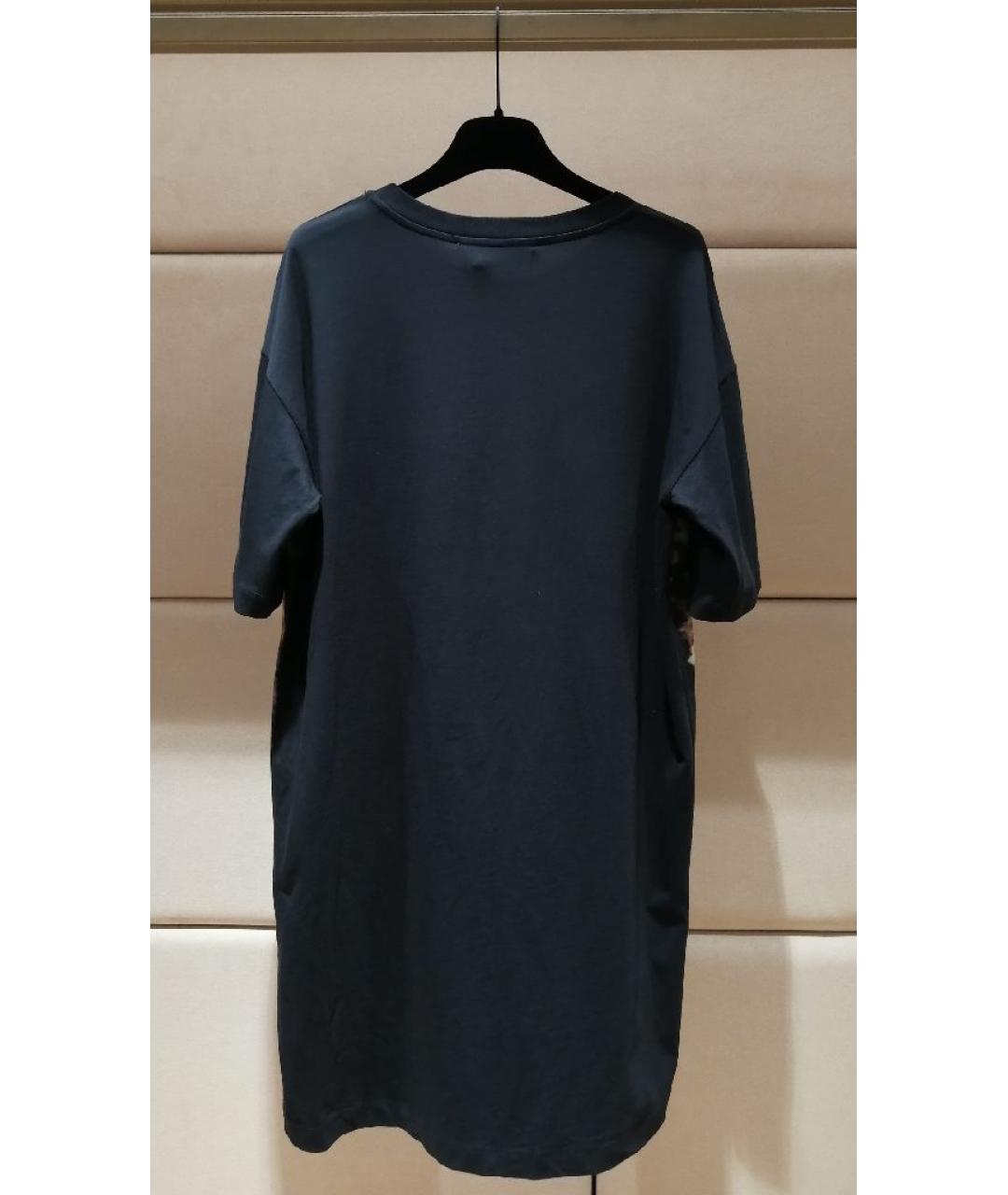 LOVE MOSCHINO Черное хлопковое повседневное платье, фото 2