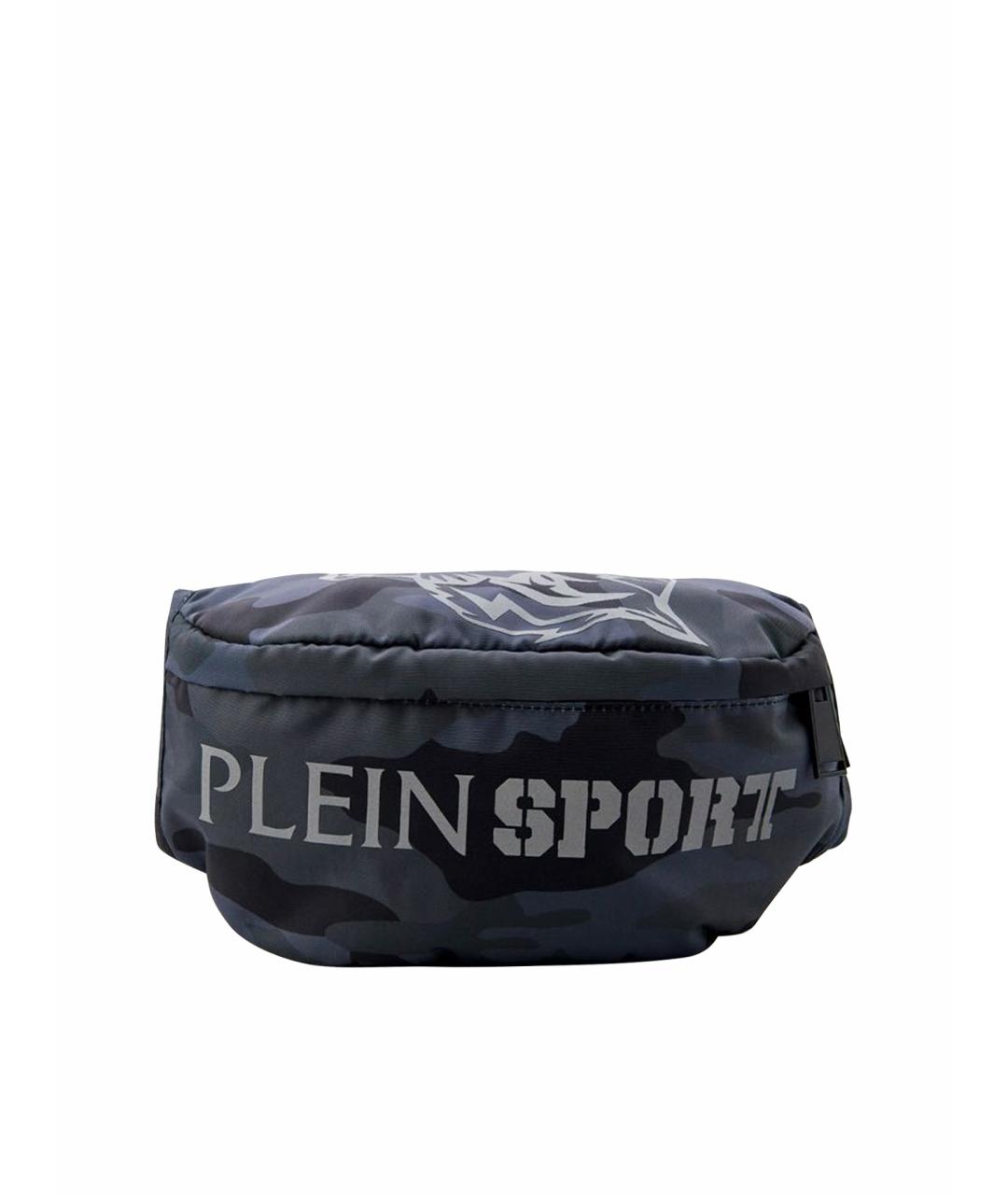 PLEIN SPORT Темно-синяя деним поясная сумка, фото 6