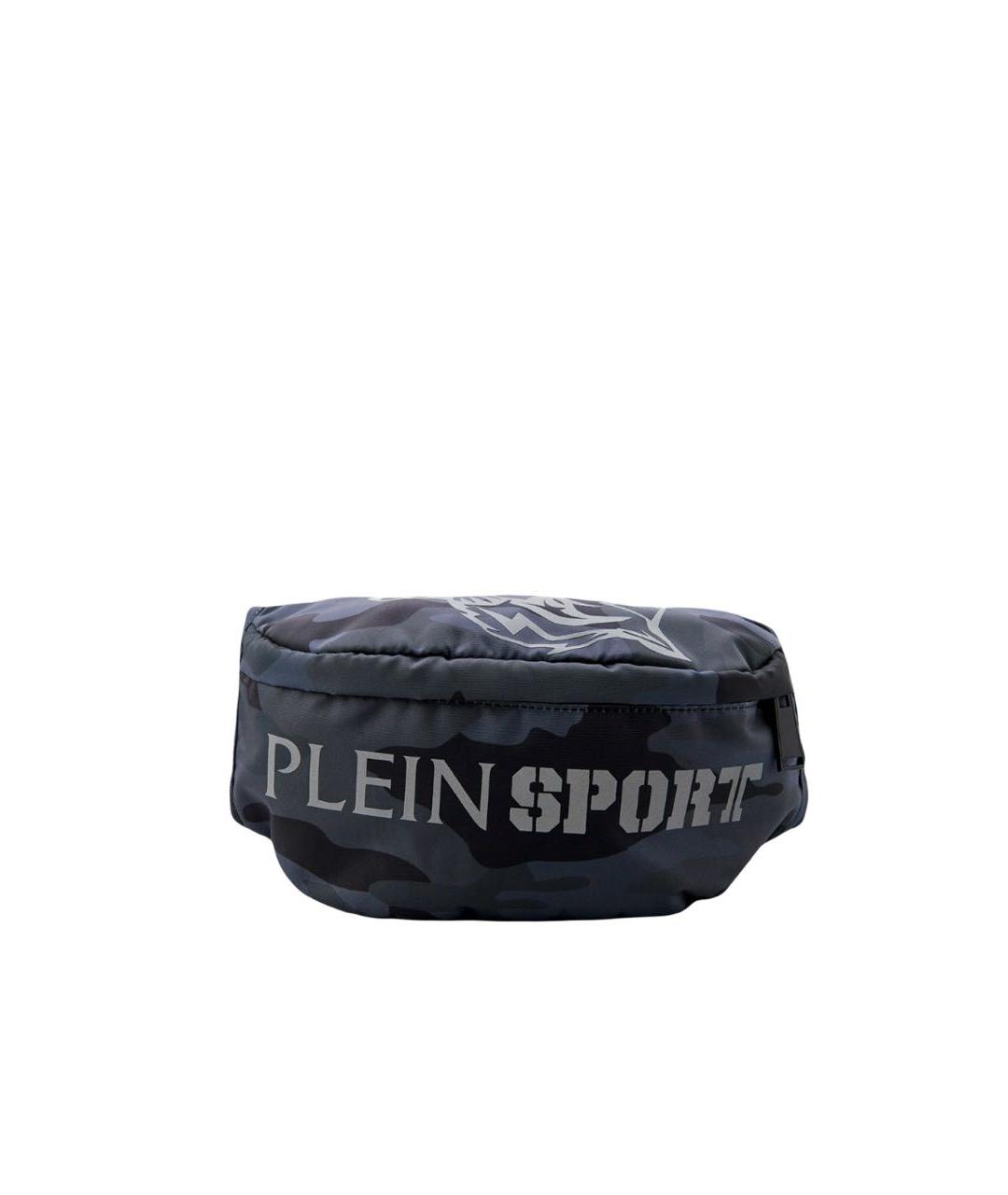 PLEIN SPORT Темно-синяя деним поясная сумка, фото 4
