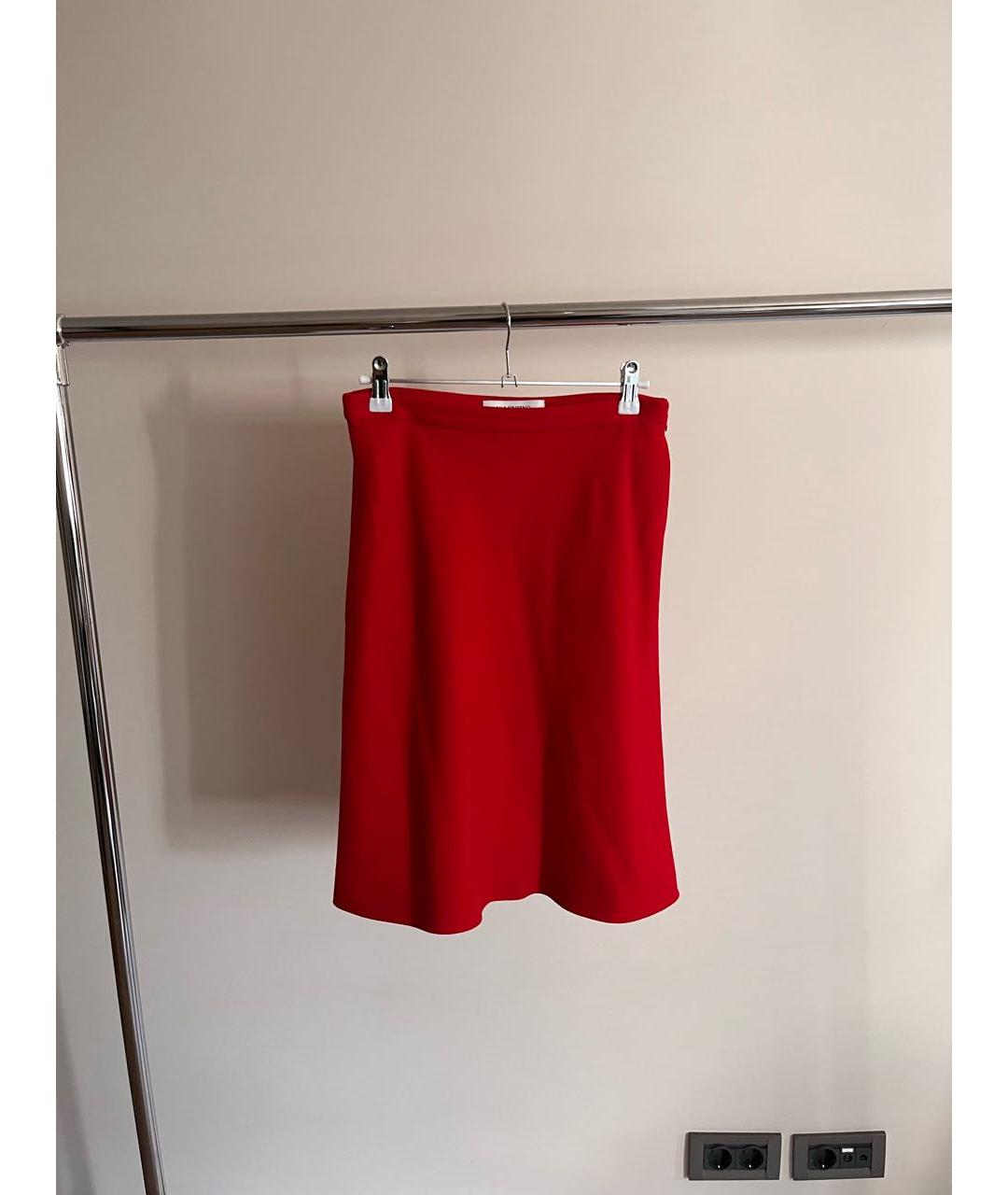 VALENTINO Красная шерстяная юбка мини, фото 4
