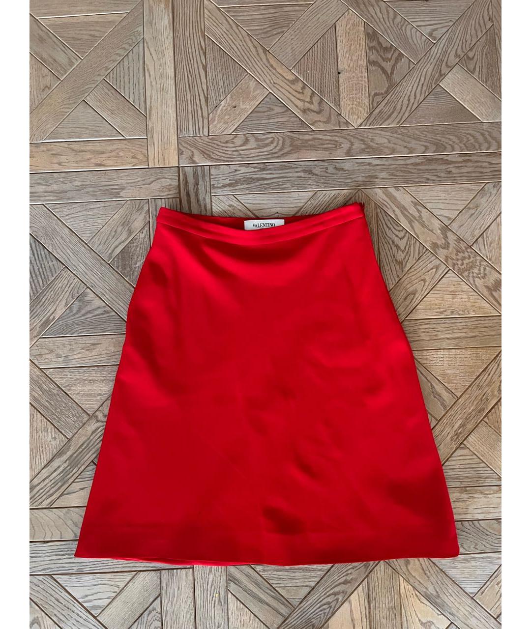 VALENTINO Красная шерстяная юбка мини, фото 3