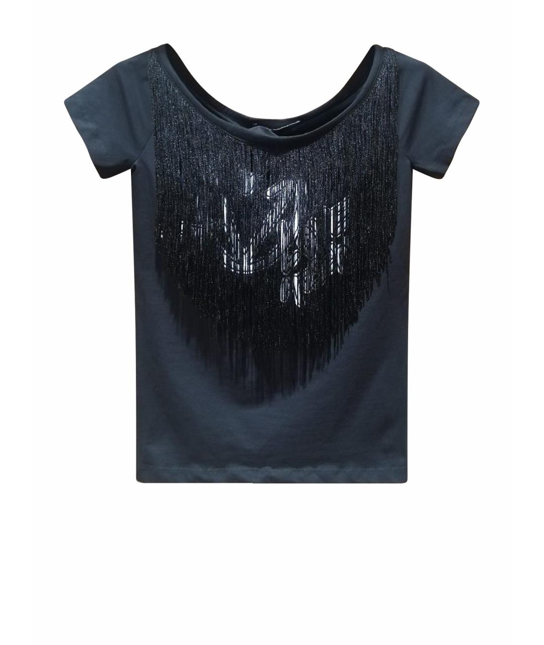 LOVE MOSCHINO Черная хлопковая футболка, фото 1