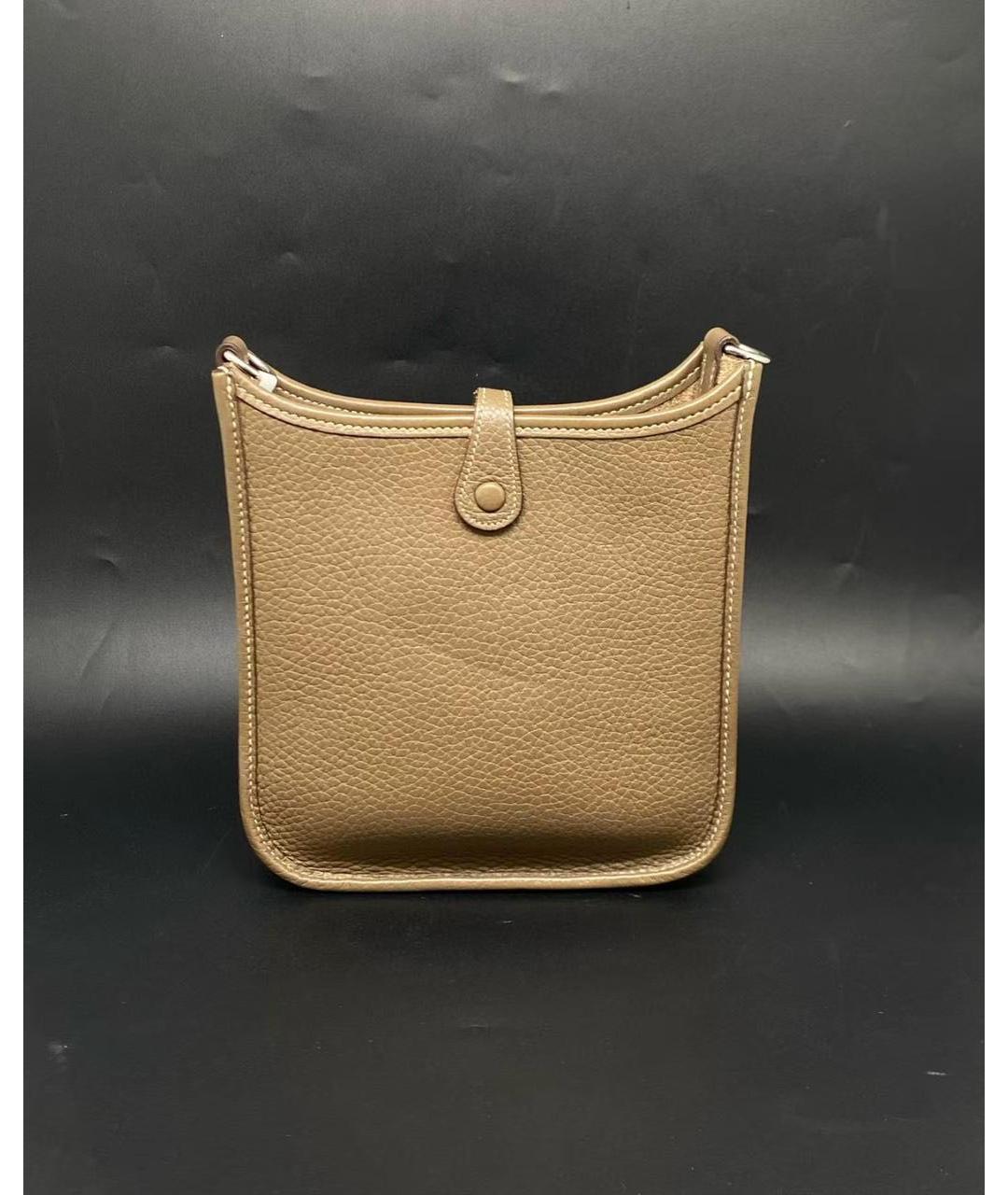 HERMES Бежевая кожаная сумка через плечо, фото 3