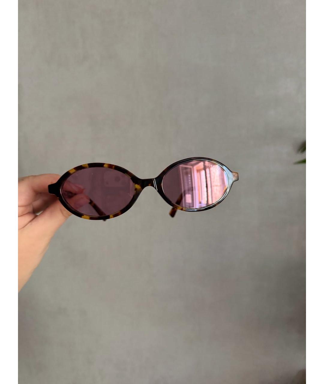 MIU MIU Коричневые пластиковые солнцезащитные очки, фото 5