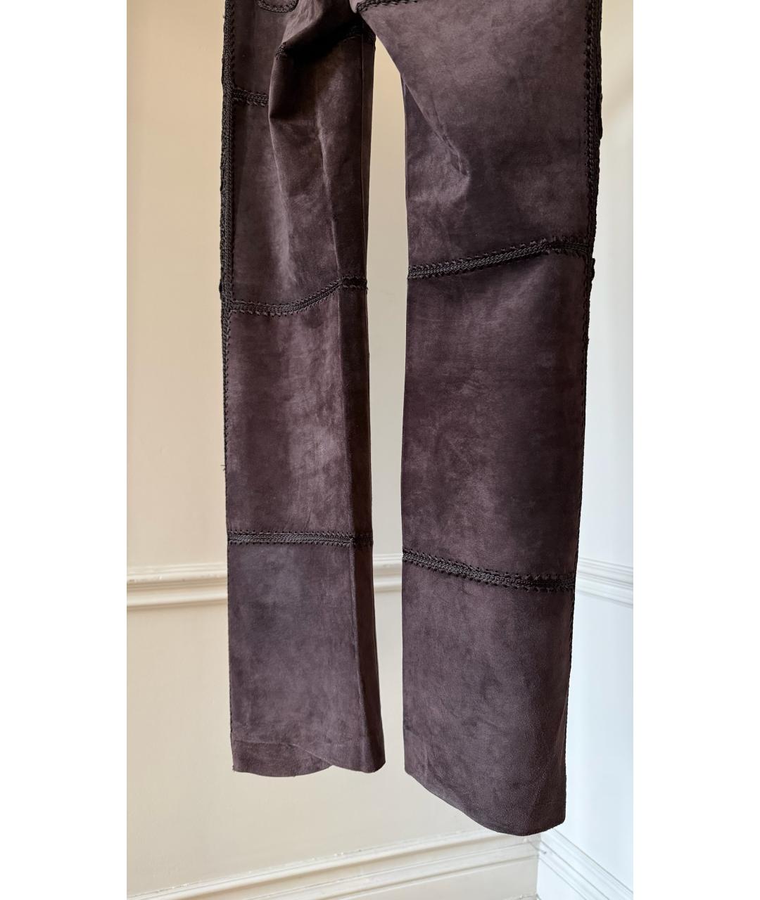 DOLCE&GABBANA Коричневые бархатные прямые брюки, фото 4