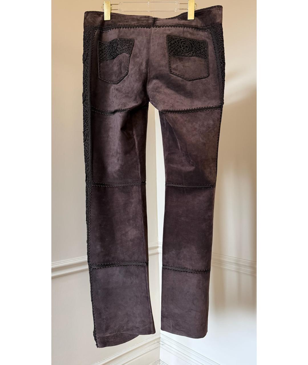 DOLCE&GABBANA Коричневые бархатные прямые брюки, фото 2