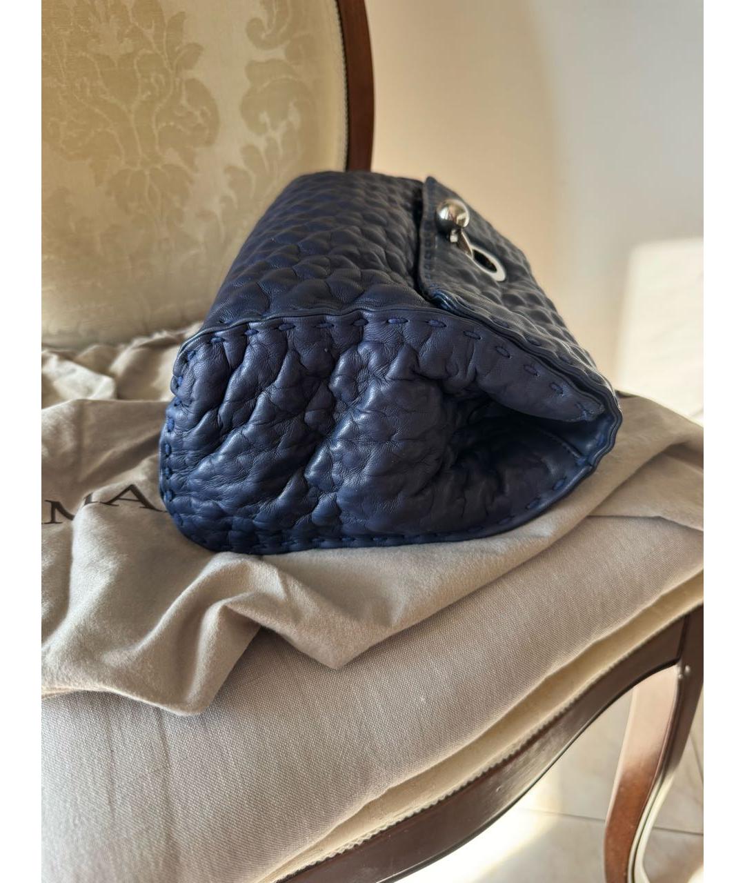 ERMANNO SCERVINO Синяя кожаная сумка через плечо, фото 3