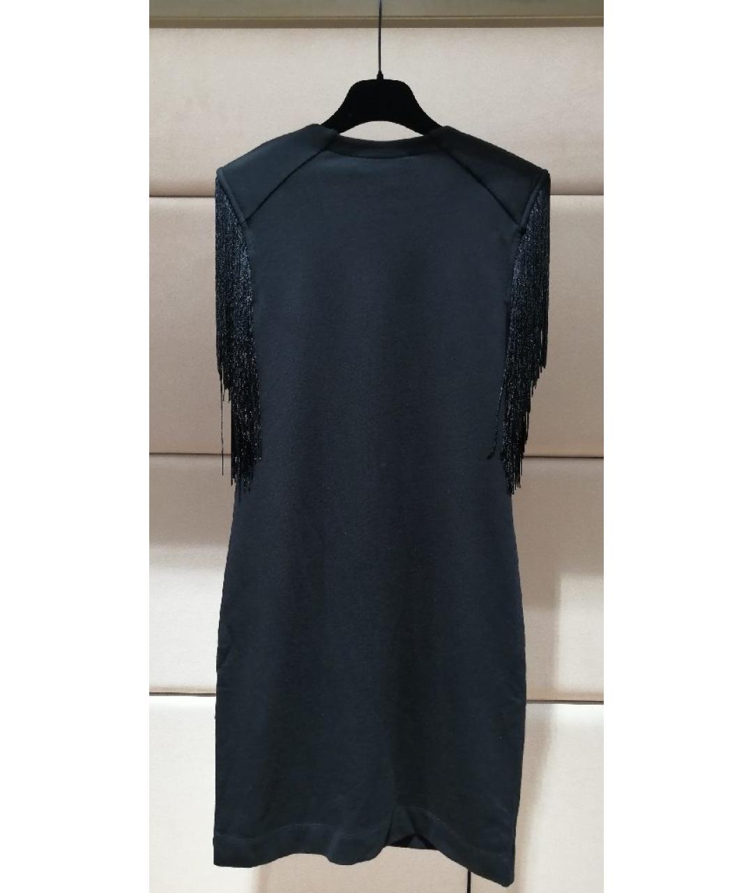 LOVE MOSCHINO Черное хлопковое повседневное платье, фото 2