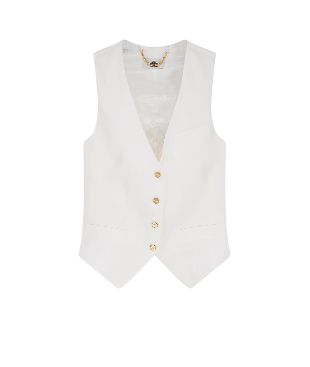 ELISABETTA FRANCHI Бежевый жилет, фото 4