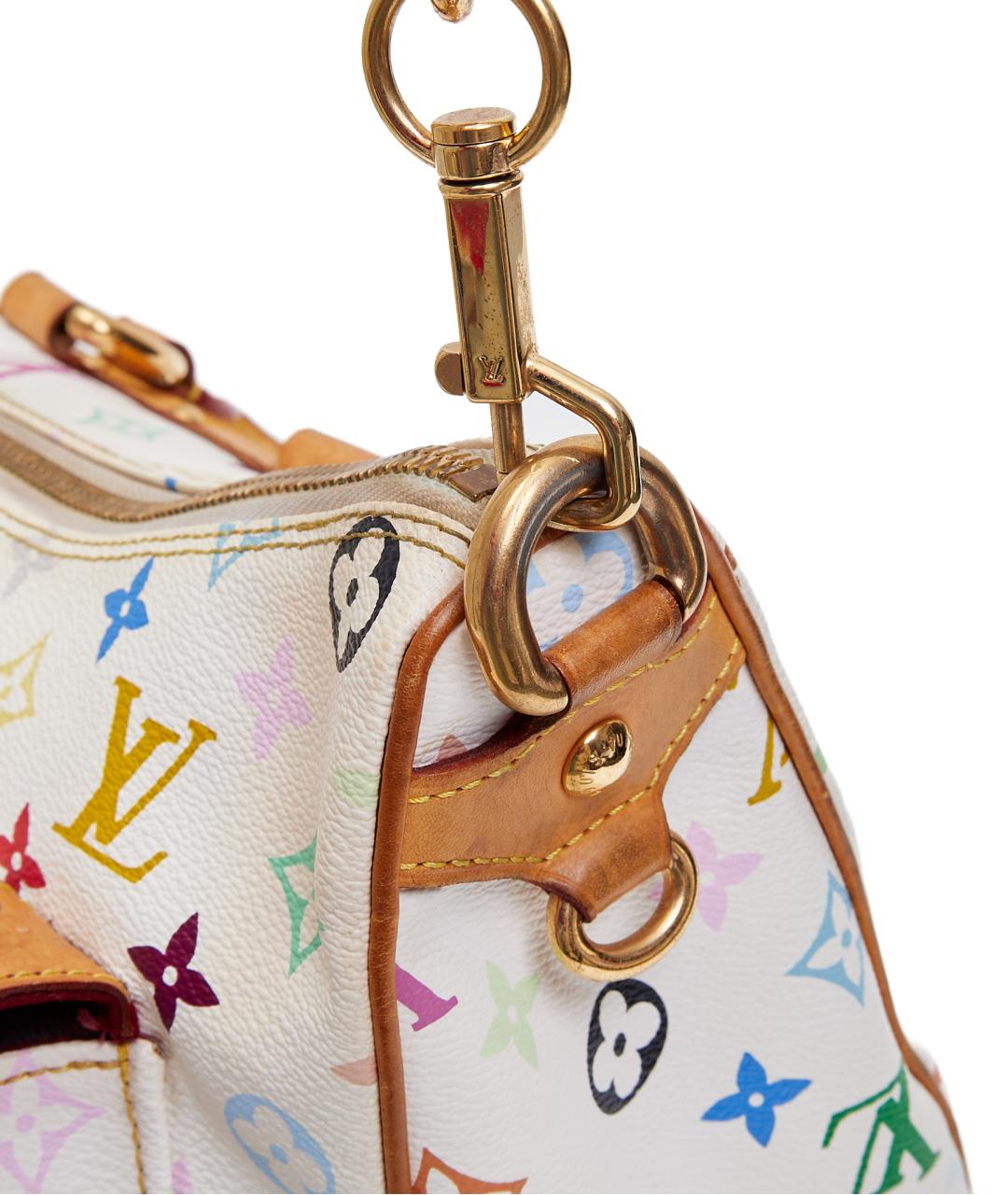 LOUIS VUITTON Белая кожаная сумка с короткими ручками, фото 6