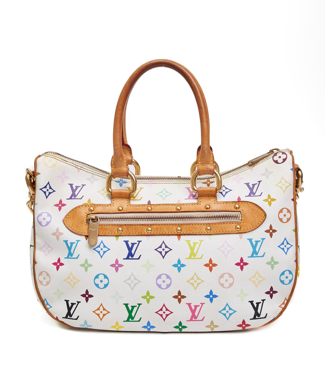 LOUIS VUITTON Белая кожаная сумка с короткими ручками, фото 3