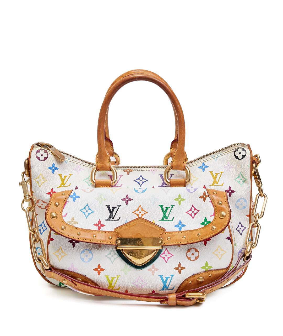 LOUIS VUITTON Белая кожаная сумка с короткими ручками, фото 1