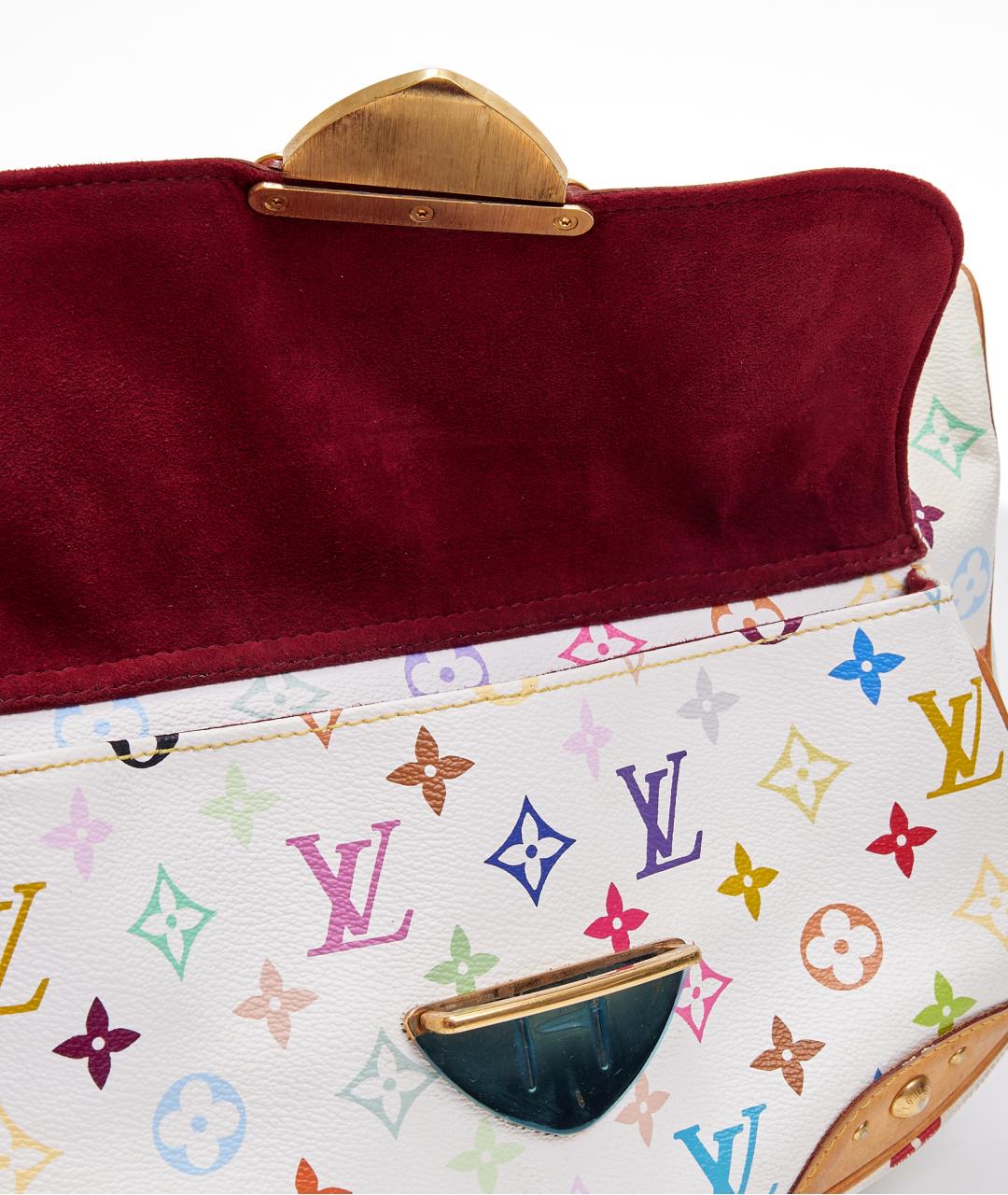 LOUIS VUITTON Белая кожаная сумка с короткими ручками, фото 8