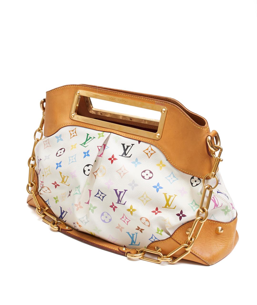 LOUIS VUITTON Белая кожаная сумка с короткими ручками, фото 2