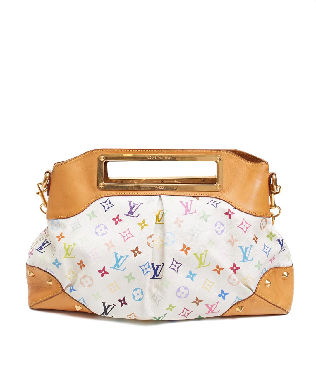 LOUIS VUITTON Белая кожаная сумка с короткими ручками, фото 3