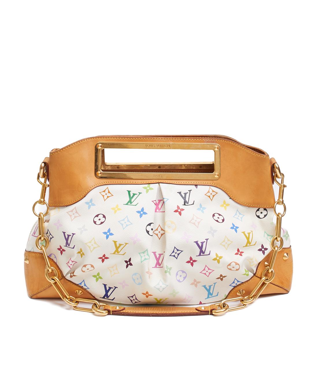 LOUIS VUITTON Белая кожаная сумка с короткими ручками, фото 1