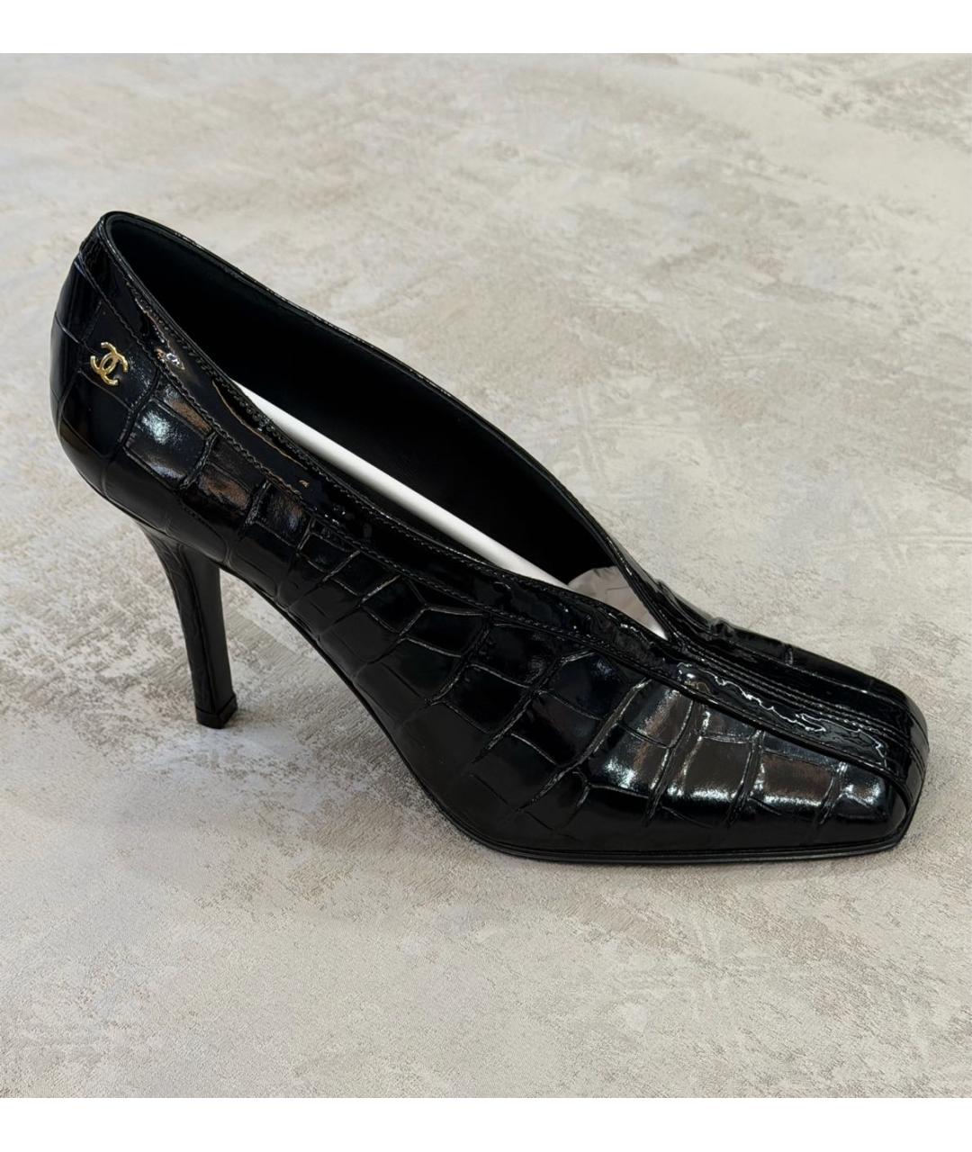 CHANEL Черные туфли из лакированной кожи, фото 8