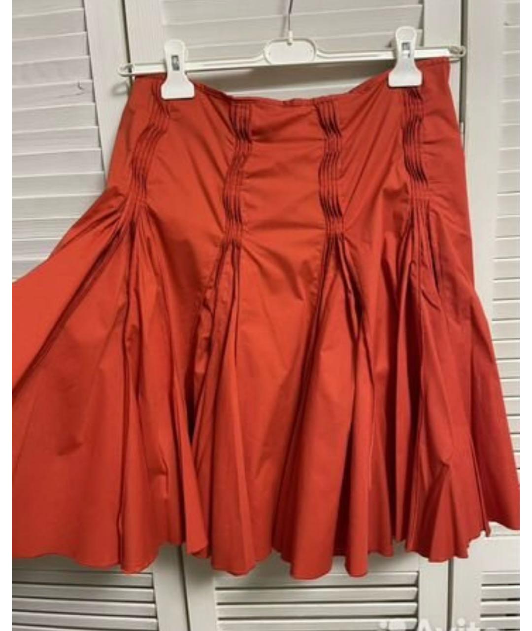 Tara Jarmon Красная хлопковая юбка миди, фото 3