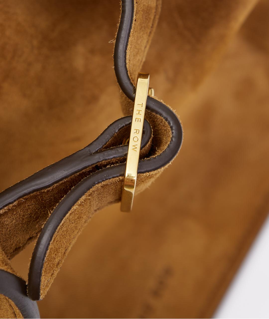 THE ROW Коричневая замшевая сумка с короткими ручками, фото 7