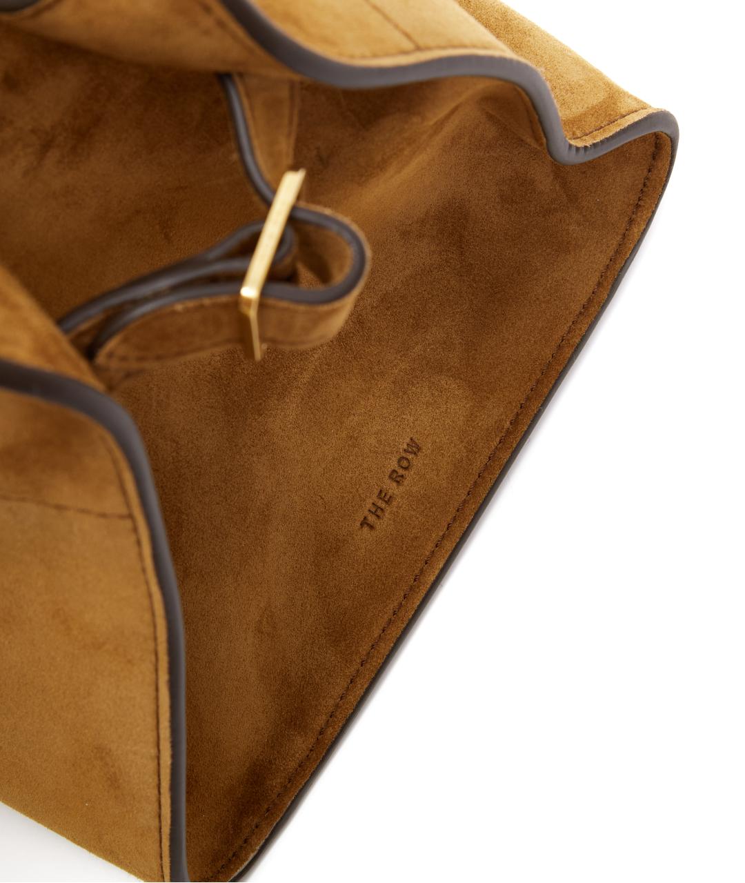 THE ROW Коричневая замшевая сумка с короткими ручками, фото 4