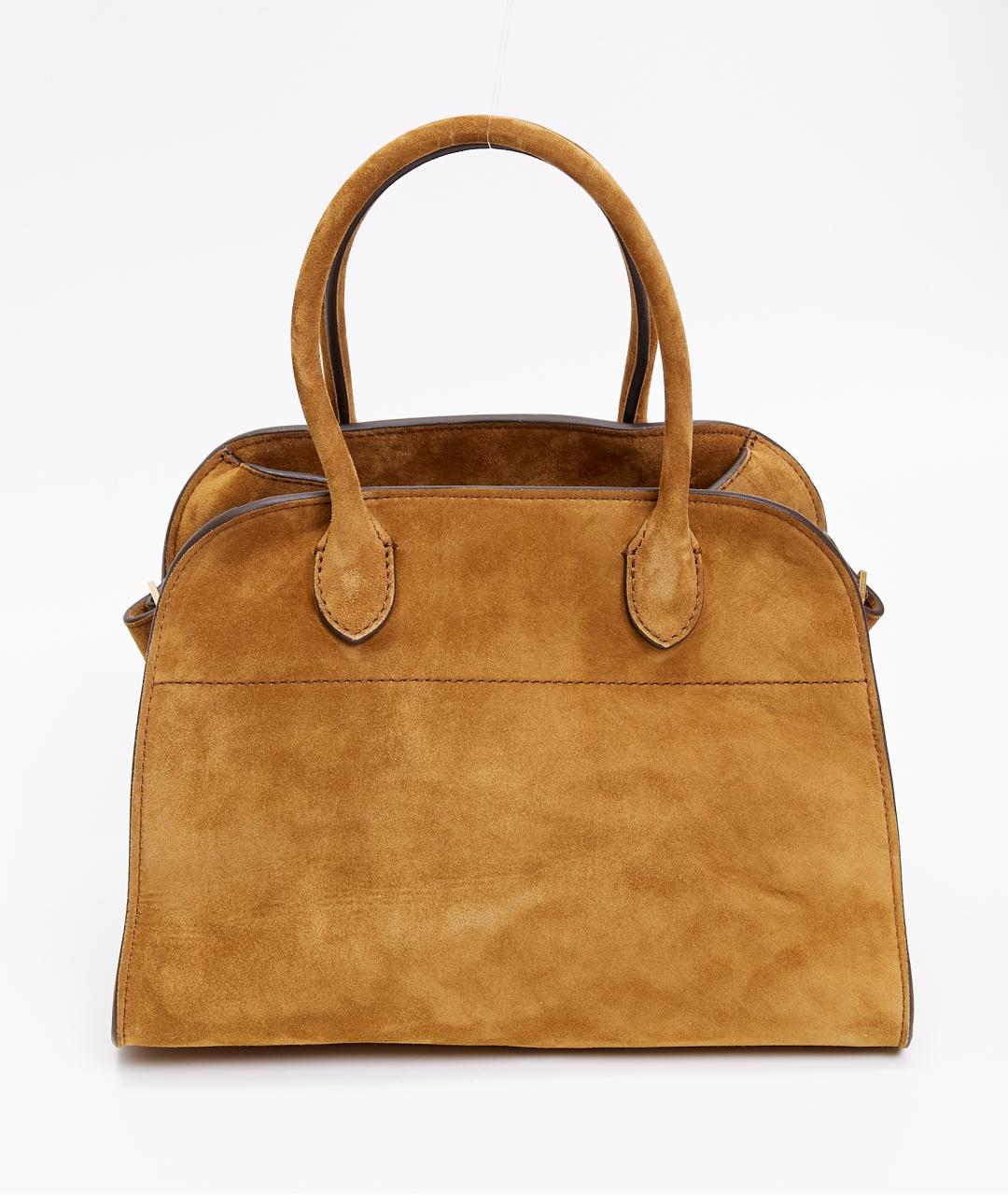 THE ROW Коричневая замшевая сумка с короткими ручками, фото 3