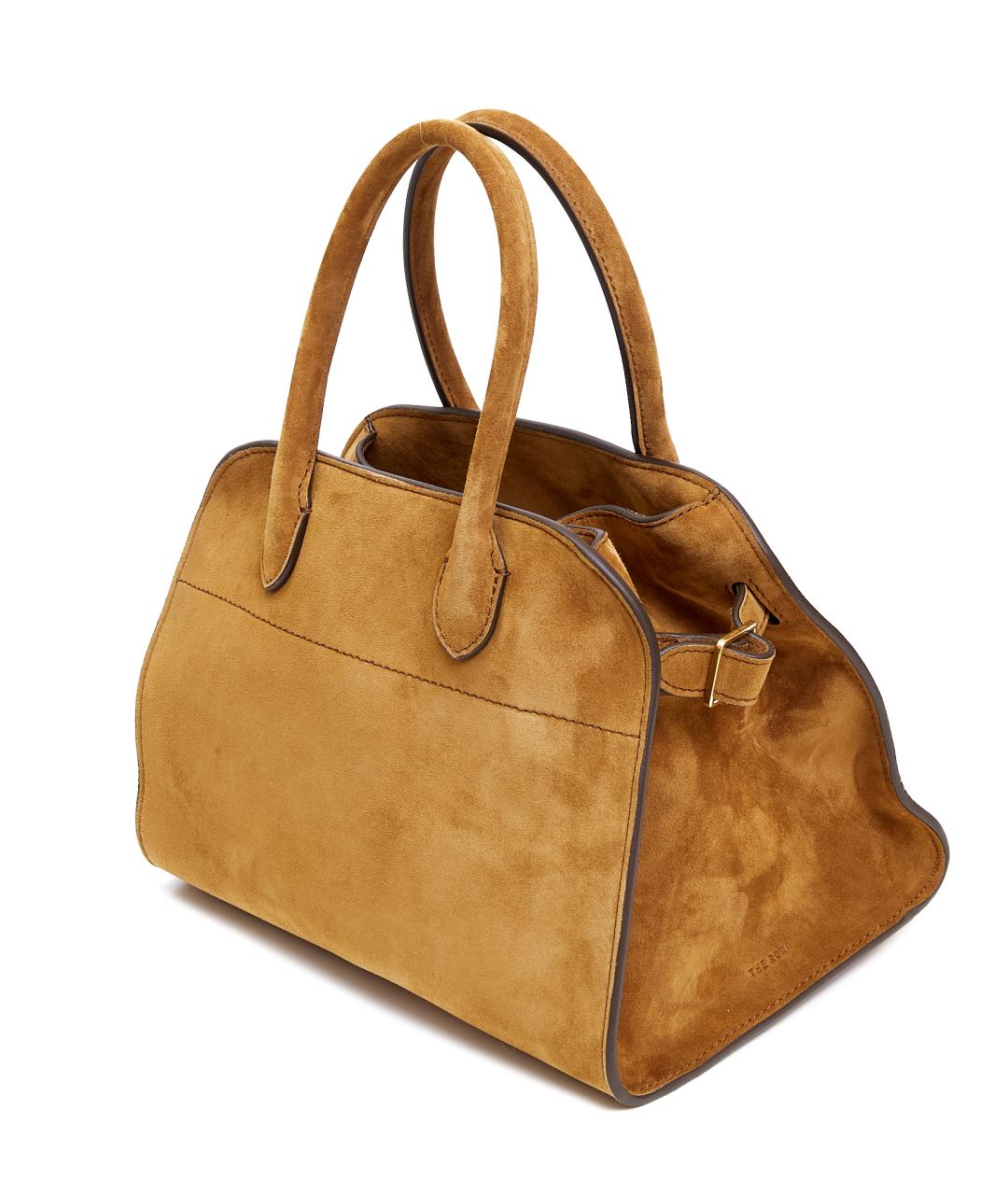 THE ROW Коричневая замшевая сумка с короткими ручками, фото 2