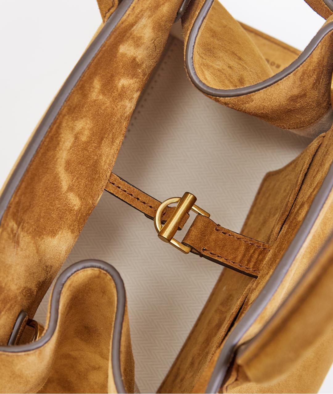 THE ROW Коричневая замшевая сумка с короткими ручками, фото 6