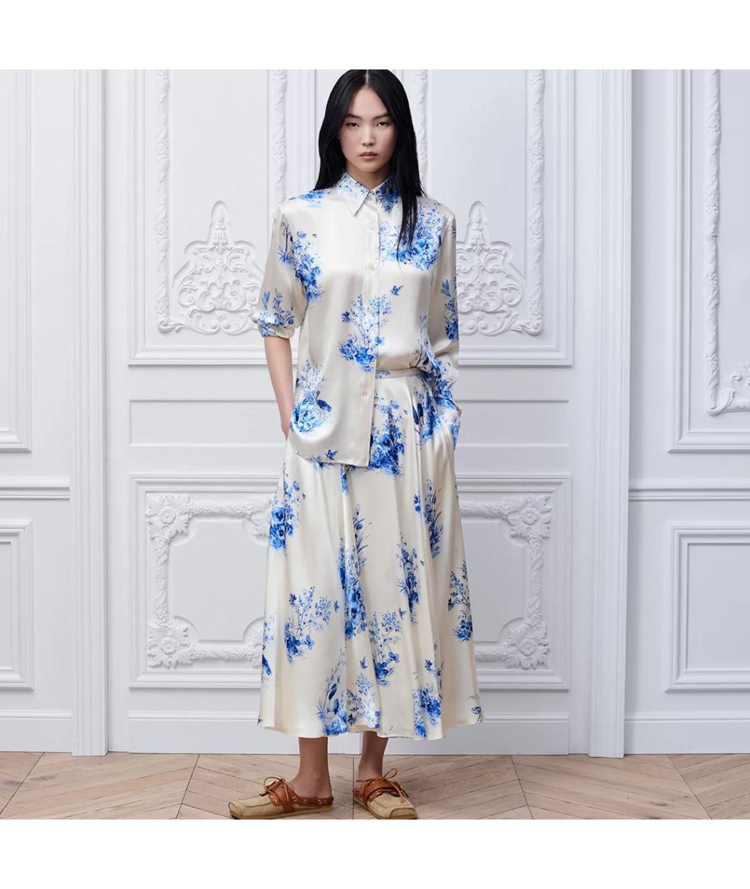 CHRISTIAN DIOR Голубая юбка миди, фото 2