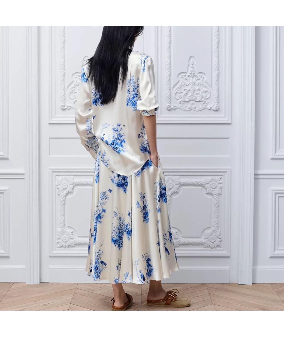 CHRISTIAN DIOR Голубая юбка миди, фото 3