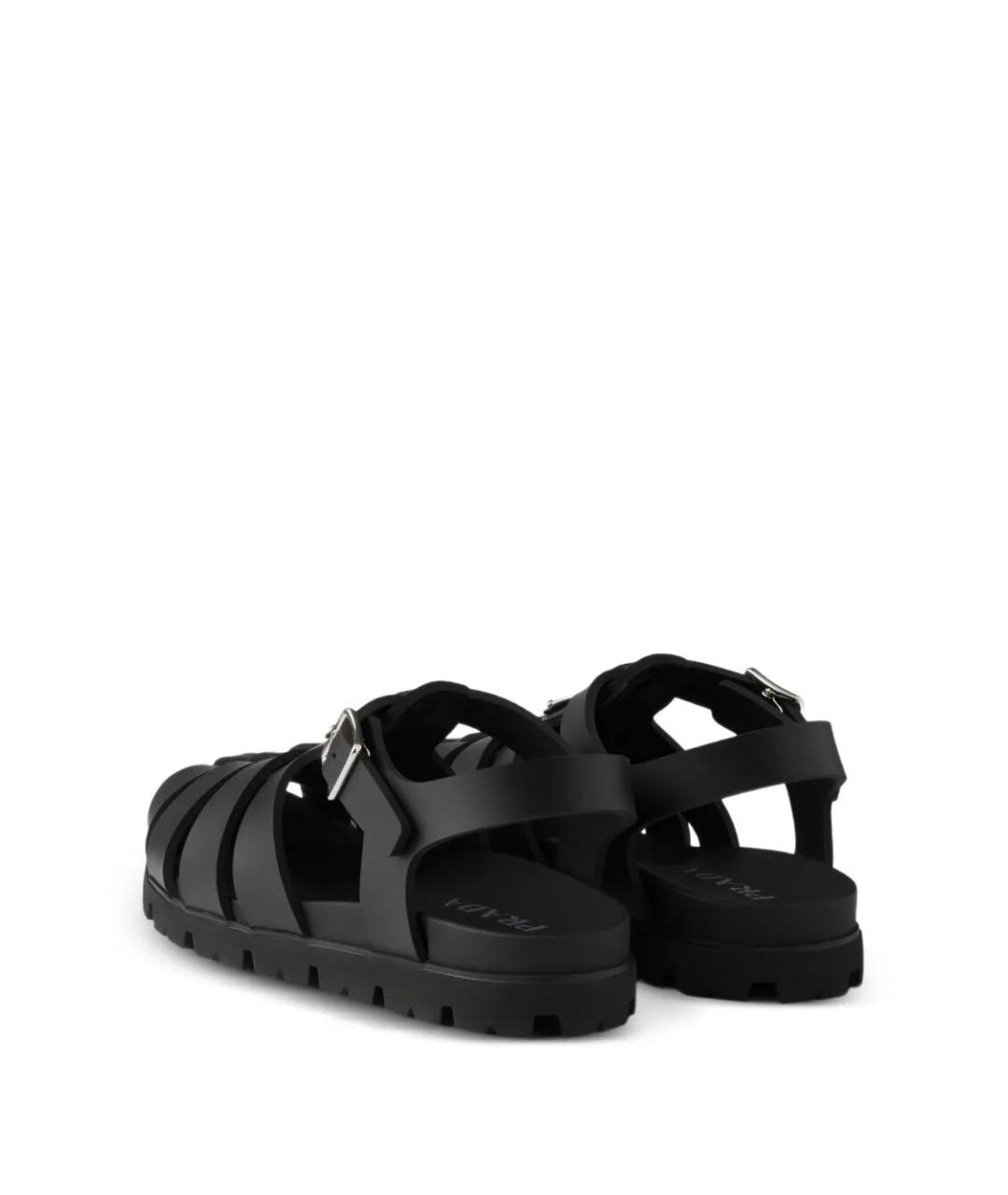 PRADA Черные резиновые сандалии, фото 4