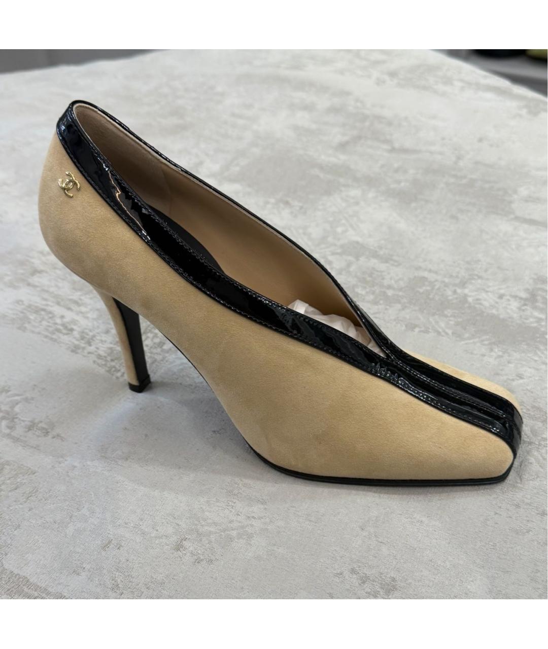 CHANEL Бежевые замшевые туфли, фото 7