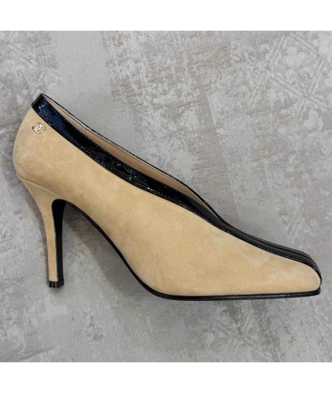 CHANEL Бежевые замшевые туфли, фото 4