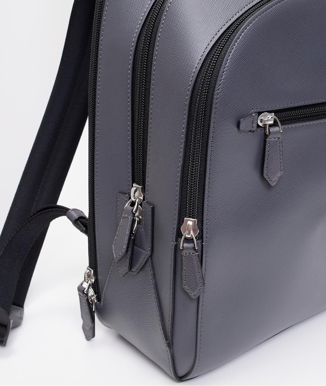 MONTBLANC Серый кожаный рюкзак, фото 4