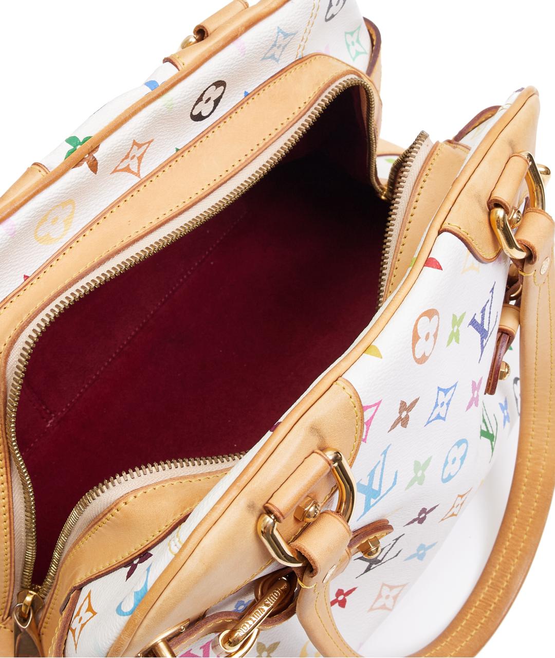 LOUIS VUITTON Белая кожаная сумка с короткими ручками, фото 6