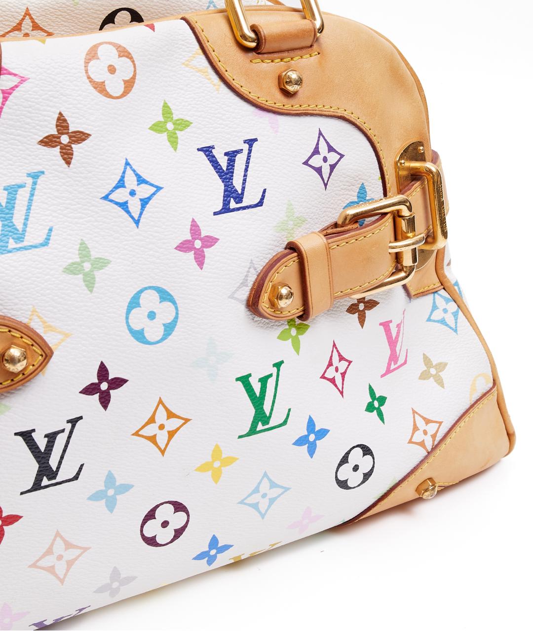 LOUIS VUITTON Белая кожаная сумка с короткими ручками, фото 5