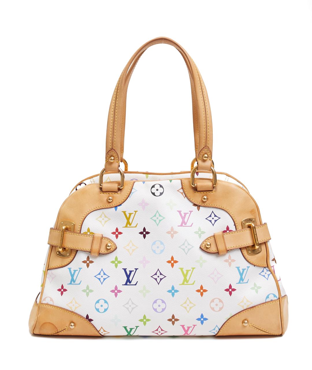 LOUIS VUITTON Белая кожаная сумка с короткими ручками, фото 1