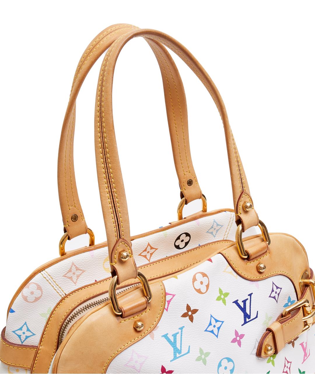 LOUIS VUITTON Белая кожаная сумка с короткими ручками, фото 4