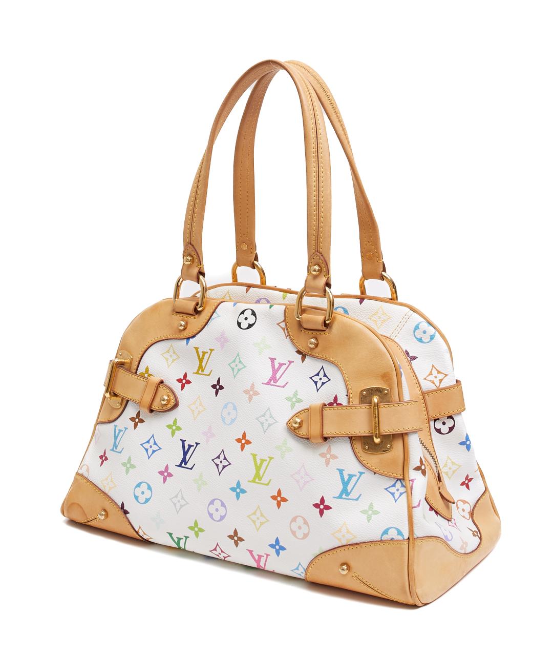 LOUIS VUITTON Белая кожаная сумка с короткими ручками, фото 2