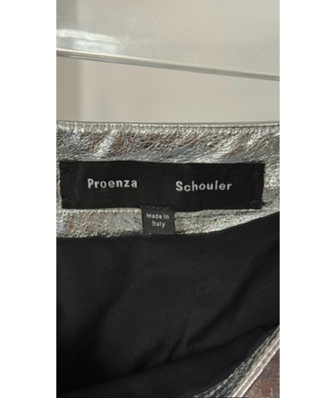 PROENZA SCHOULER Серебряная юбка мини, фото 4