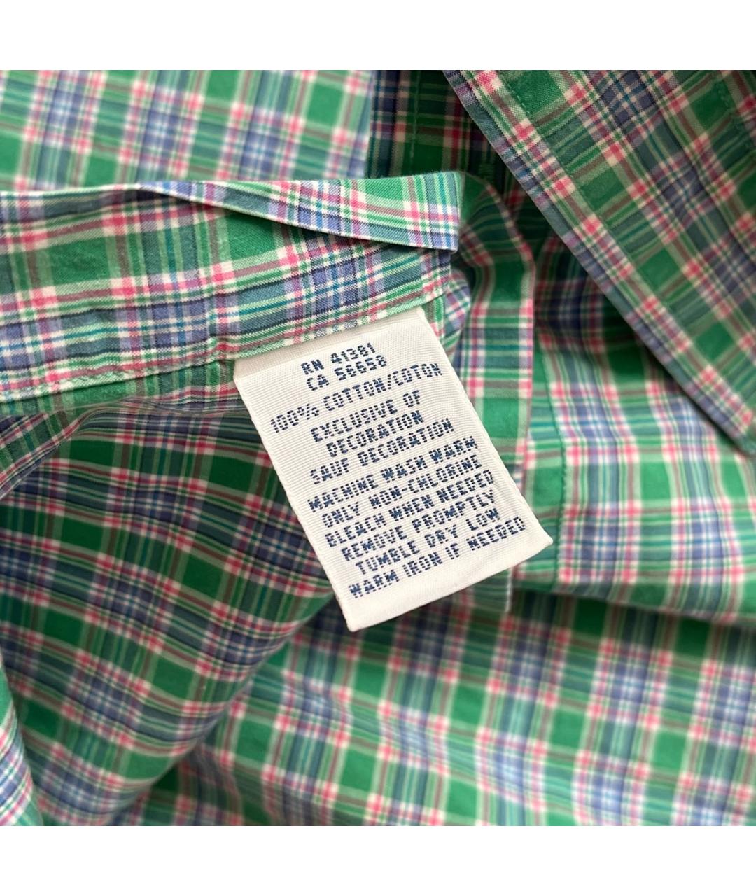 RALPH LAUREN Салатовая хлопковая кэжуал рубашка, фото 7