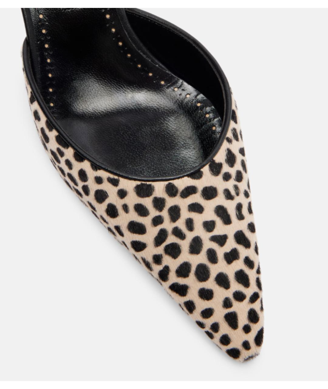 MANOLO BLAHNIK Бежевые кожаные мюли, фото 4