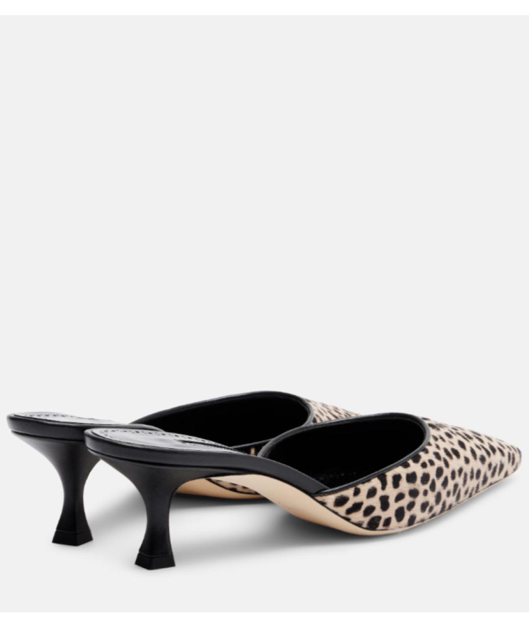 MANOLO BLAHNIK Бежевые кожаные мюли, фото 3