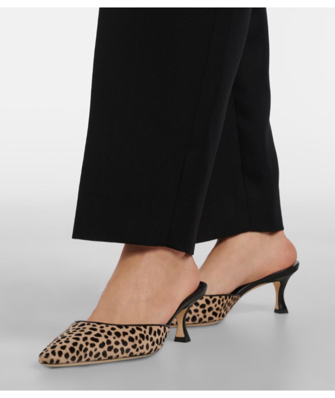 MANOLO BLAHNIK Бежевые кожаные мюли, фото 5