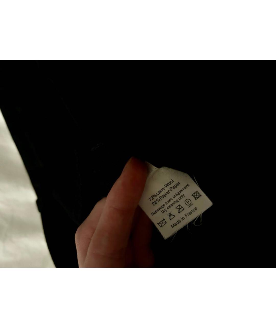 LANVIN Черные шерстяные прямые брюки, фото 3