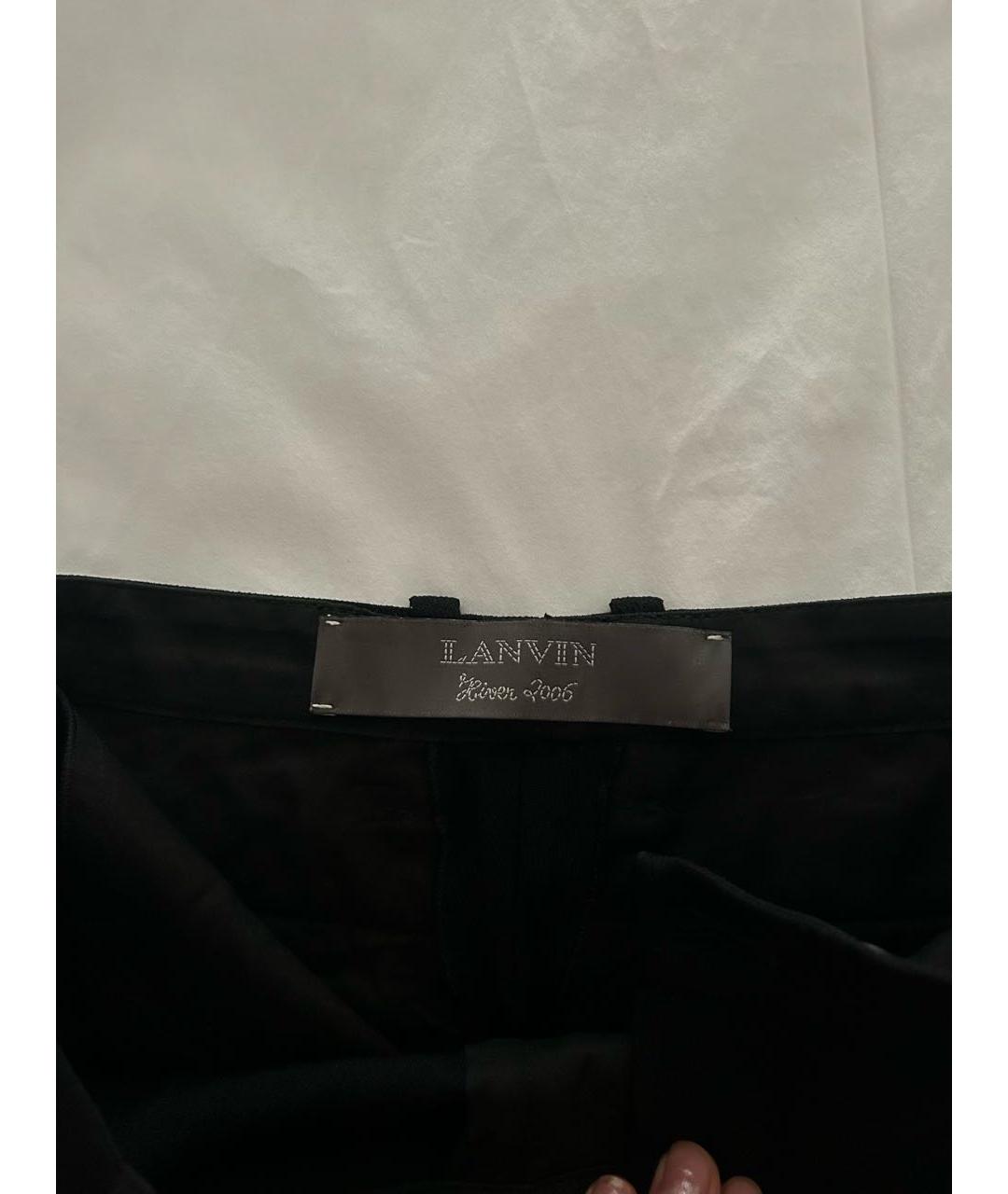 LANVIN Черные шерстяные прямые брюки, фото 2