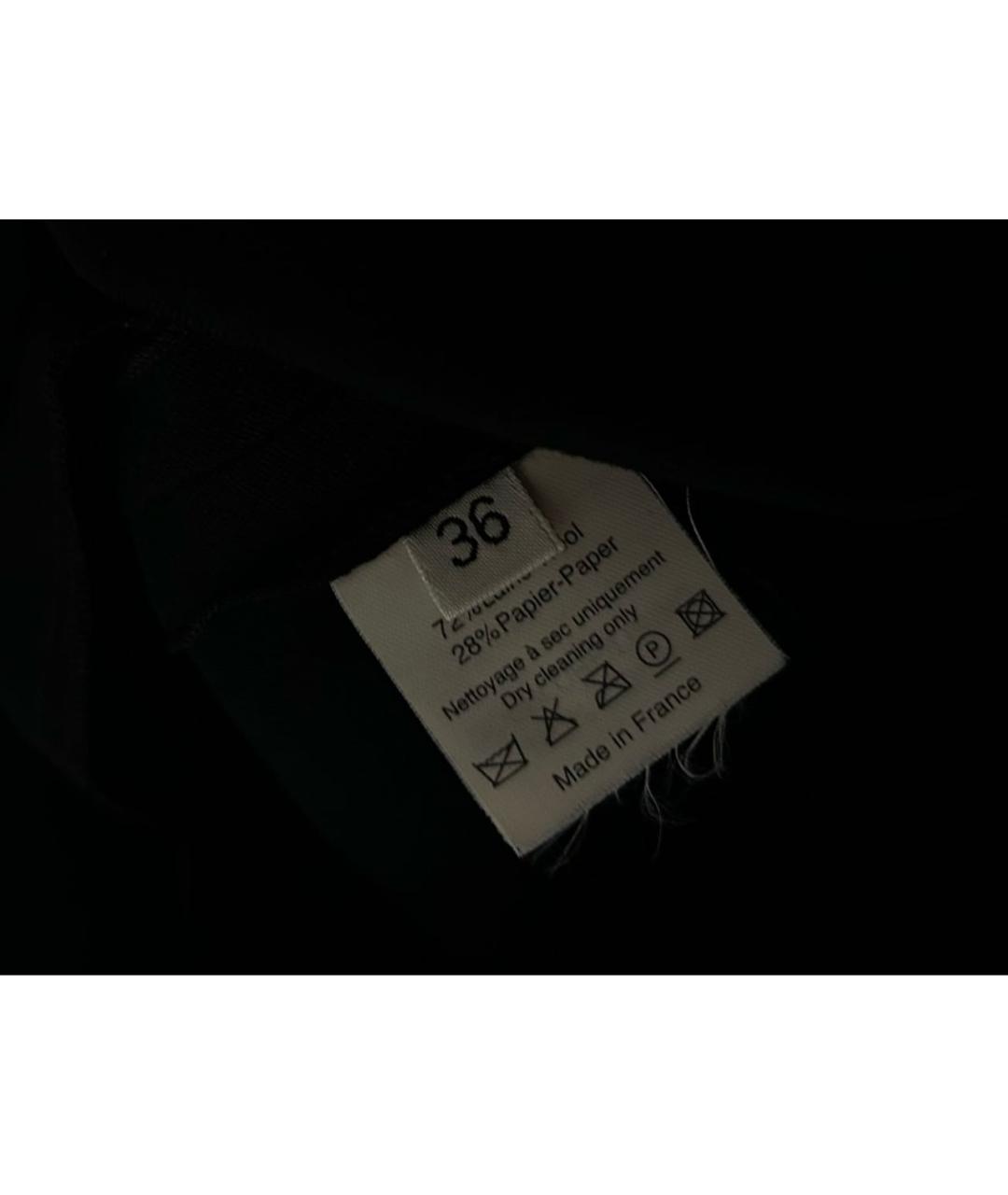 LANVIN Черные шерстяные прямые брюки, фото 4