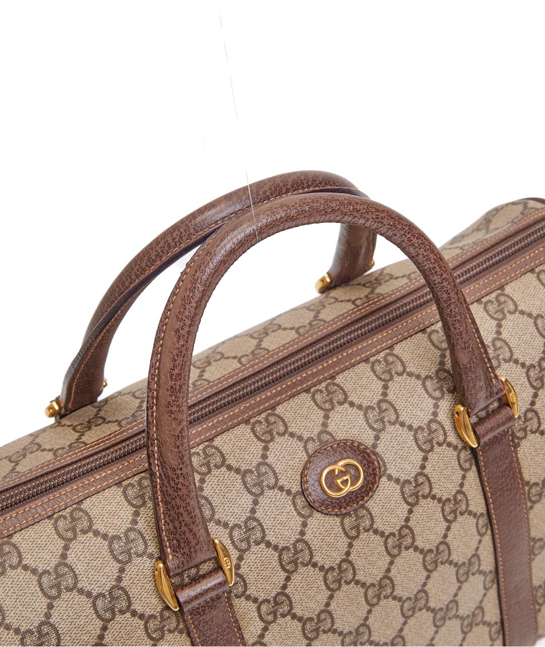 GUCCI Коричневая кожаная сумка с короткими ручками, фото 4